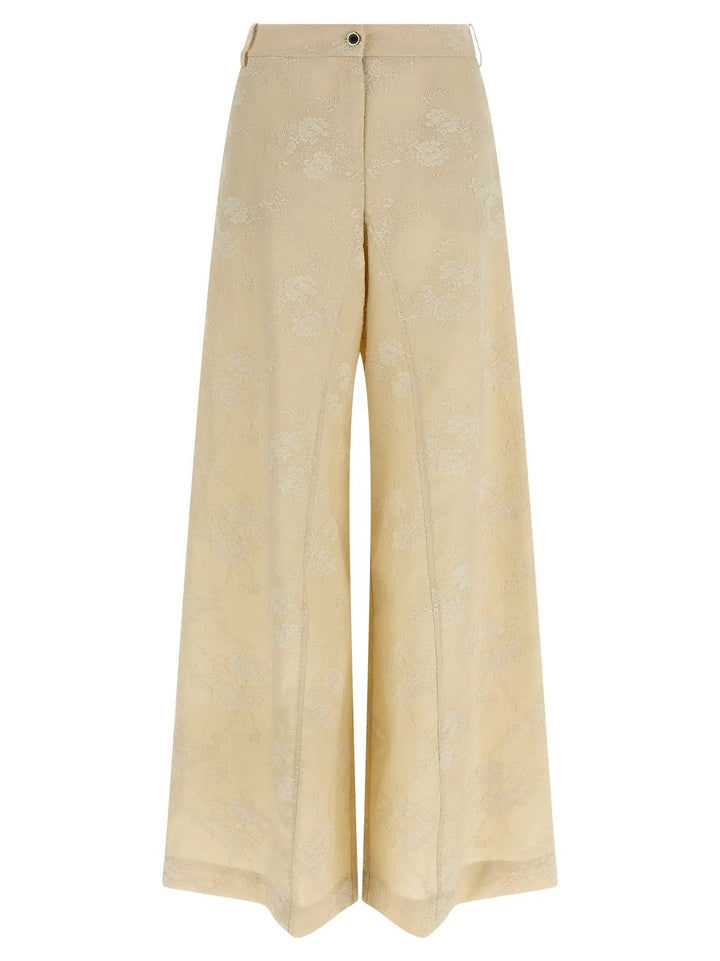 PINKO Beige Linen Flared Pants