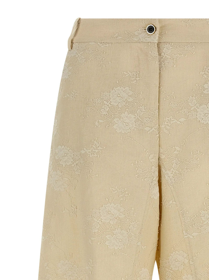PINKO Beige Linen Flared Pants