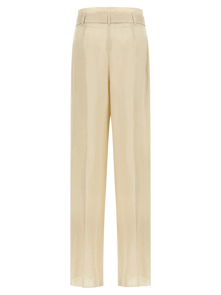 Max Mara Beige Linen Casual Pants