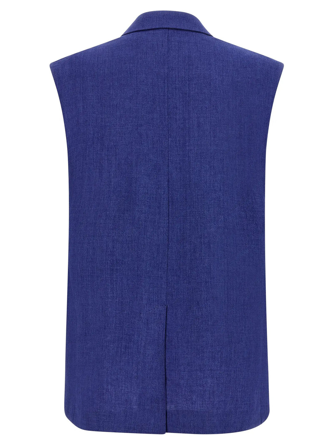 Max Mara Blue Linen Sleeveless Jacket
