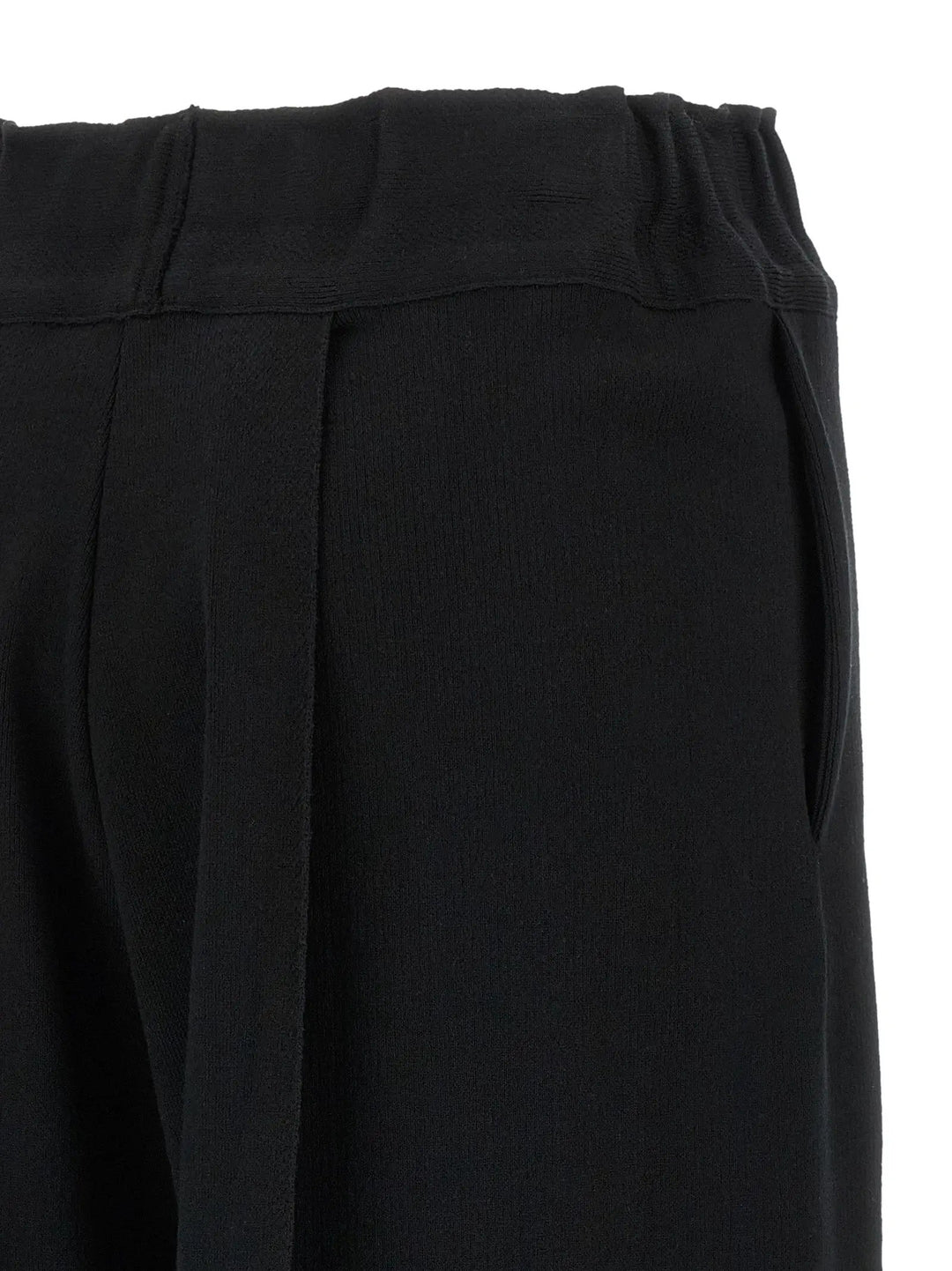 Issey Miyake Black Cotton Casual Pants
