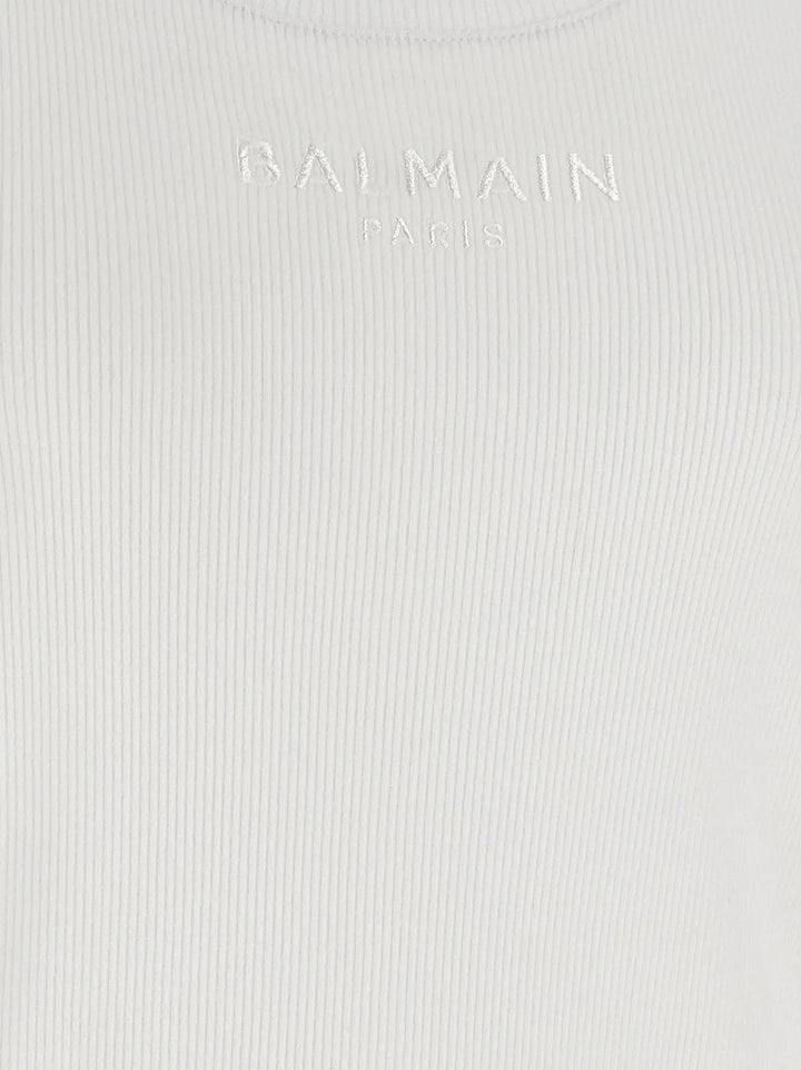 Balmain White Cotton Tank Tops