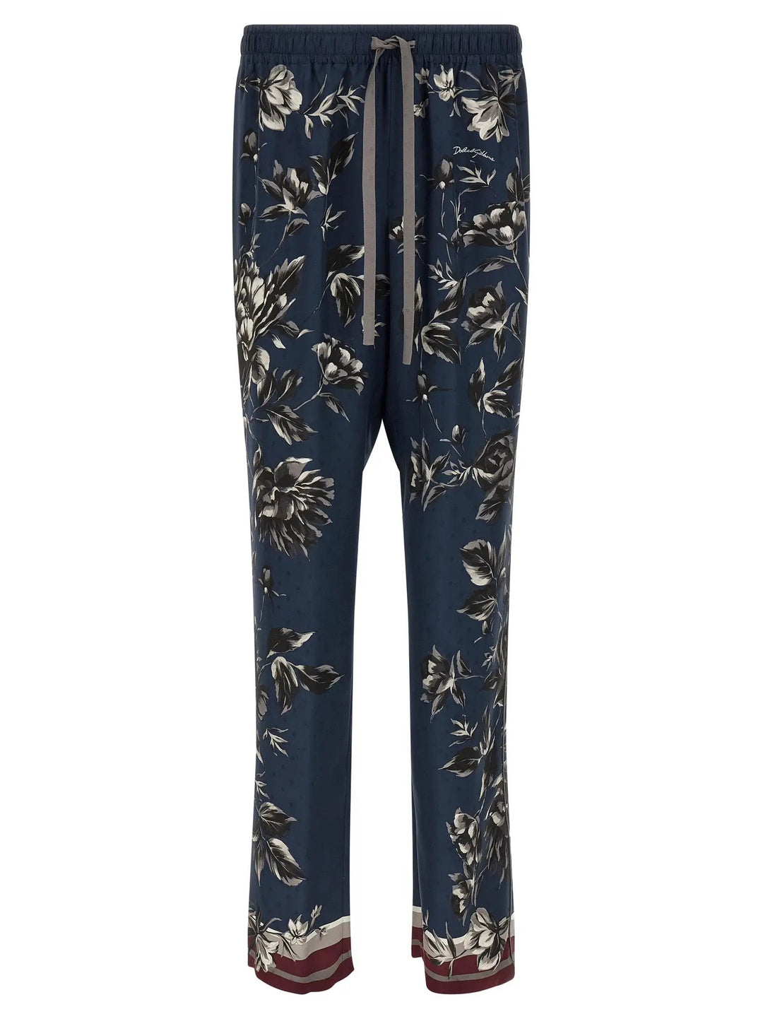 Dolce &amp; Gabbana Blue Silk Casual Pants