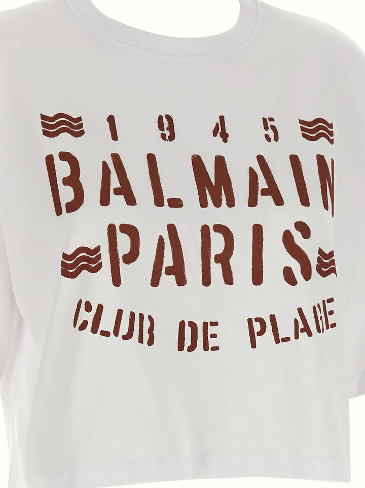 Balmain White Cotton T-Shirt