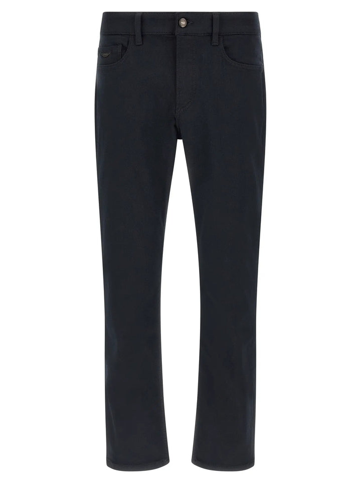 Hugo Boss Blue Polyester Straight-Leg Jeans
