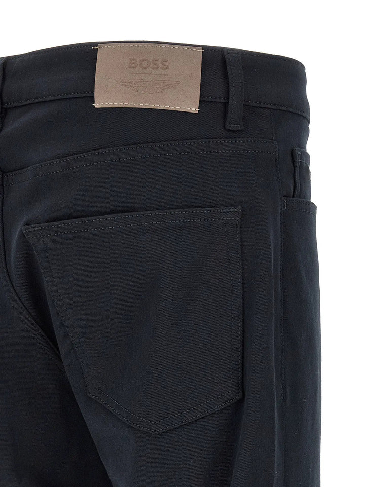 Hugo Boss Blue Polyester Straight-Leg Jeans
