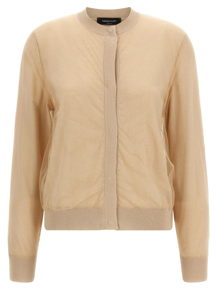 Fabiana Filippi Brown Virgin Wool Cardigan