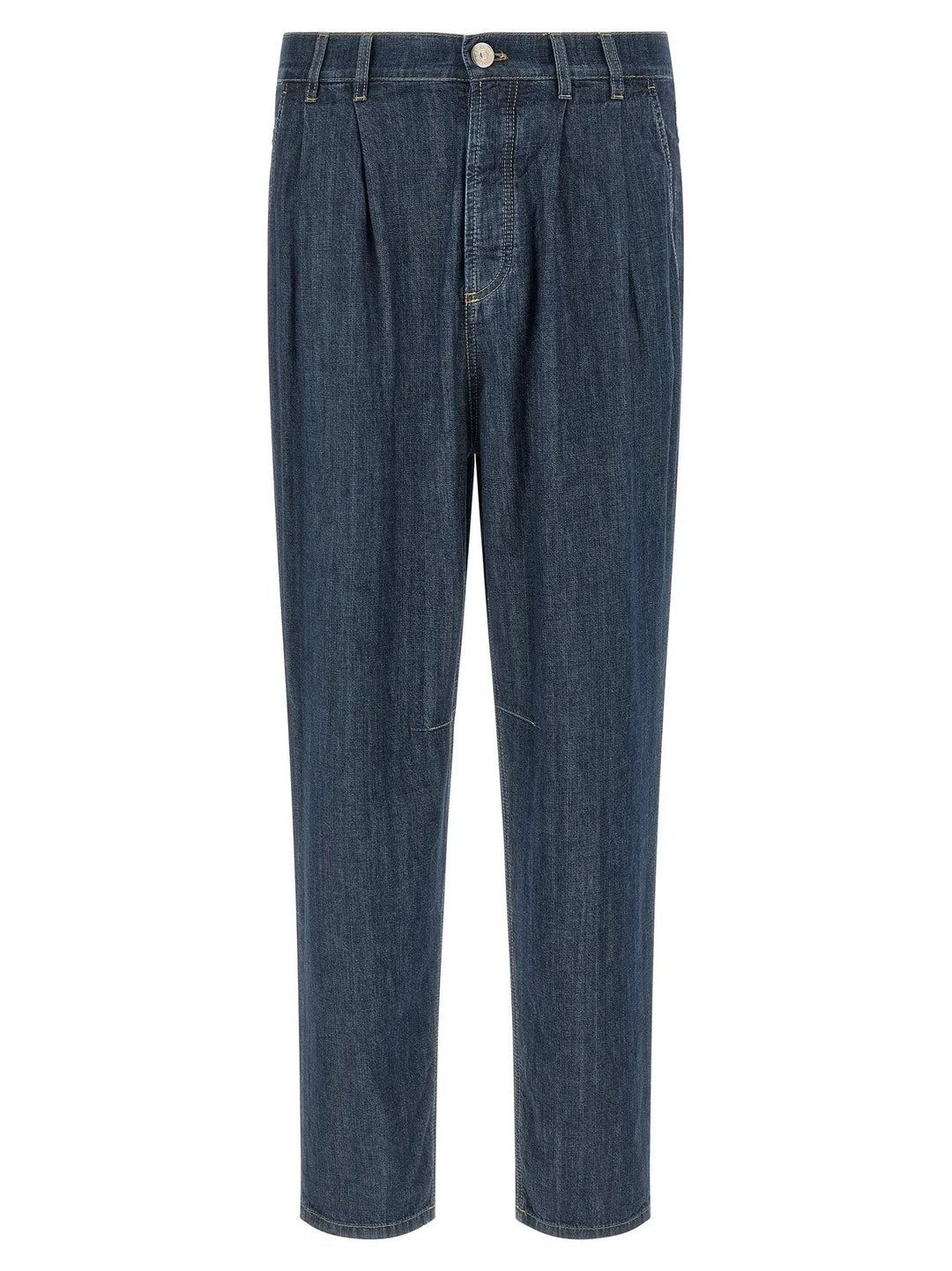 Brunello Cucinelli Blue Cotton Straight-Leg Jeans