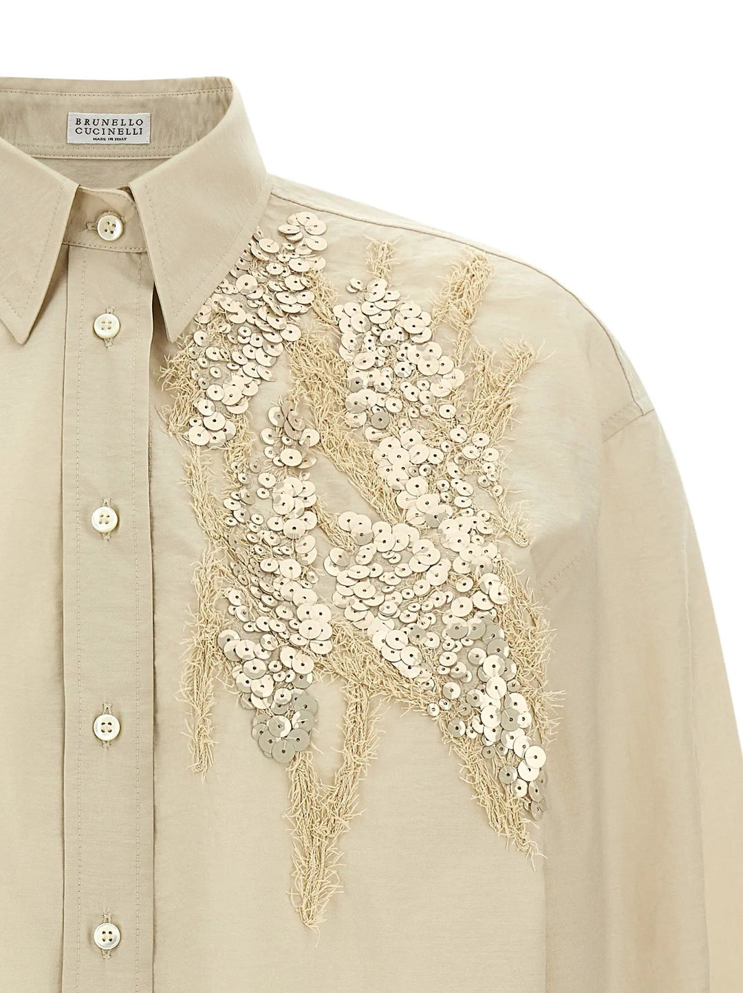 Brunello Cucinelli Beige Cotton Blouse