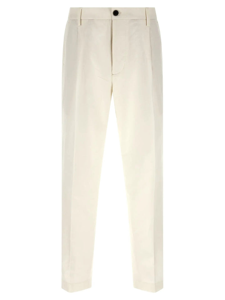 Department 5 White Cotton Casual Pants