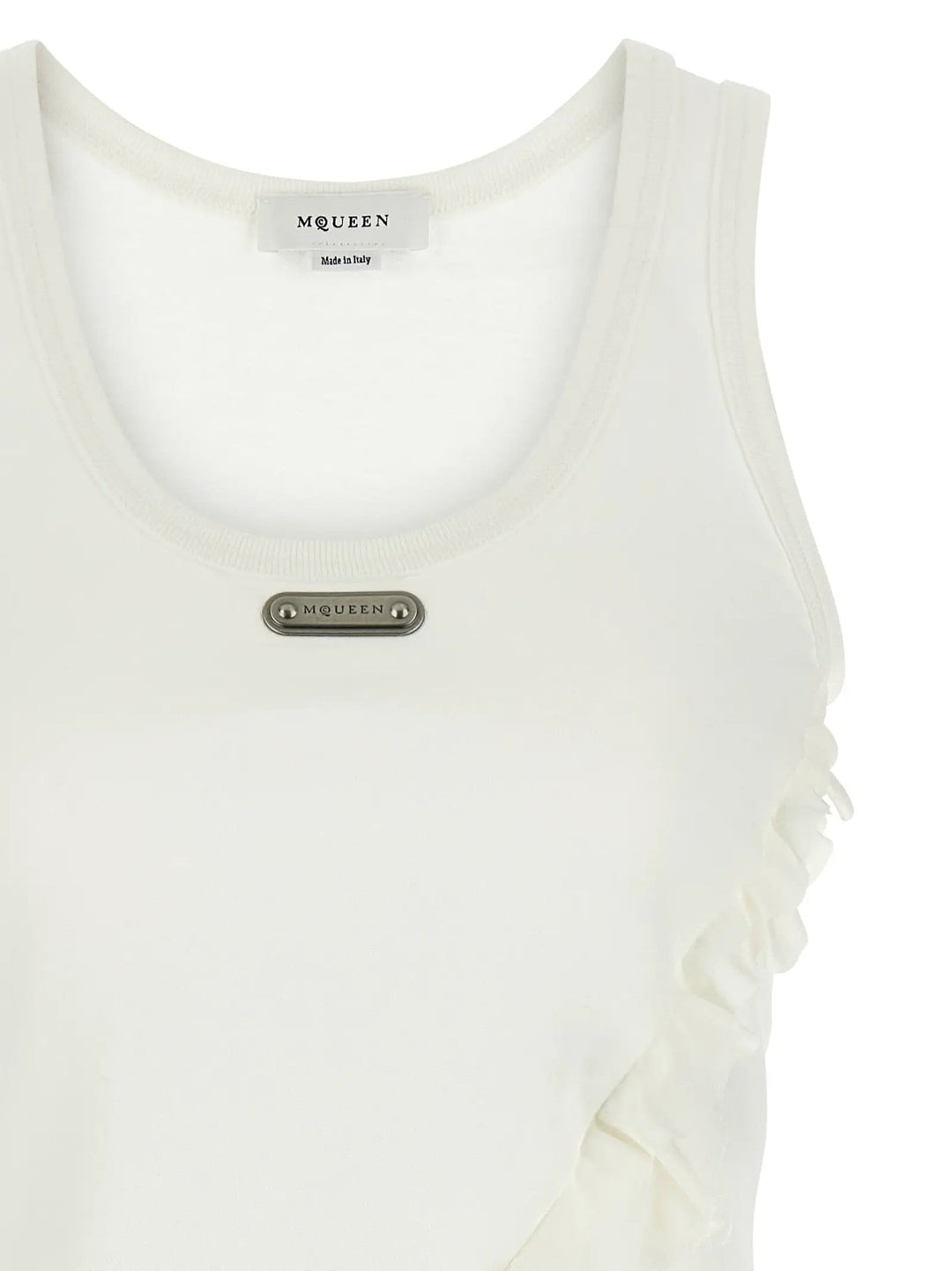 Alexander McQueen White Cotton Tank Tops
