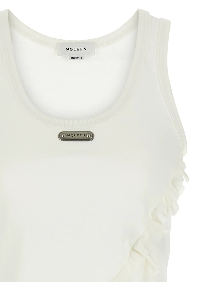 Alexander McQueen White Cotton Tank Tops