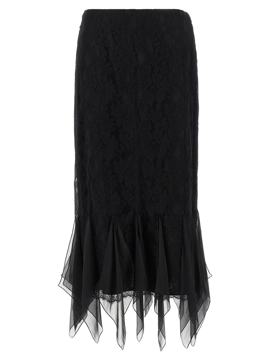 Valentino Garavani Black Cotton Midi Skirt