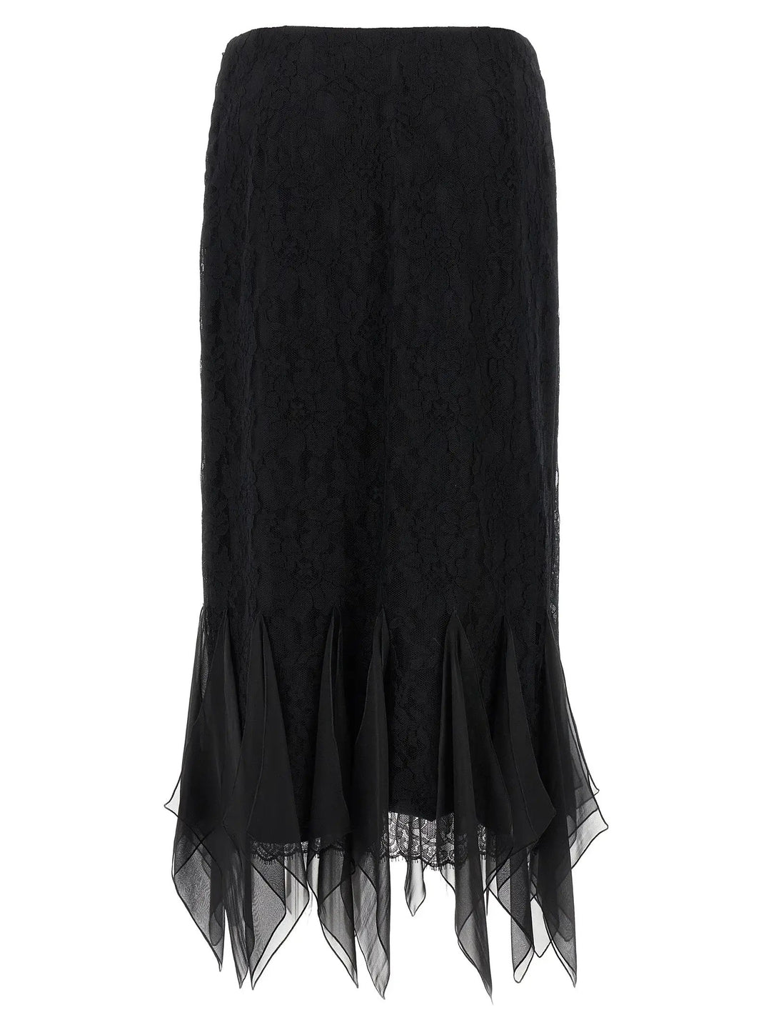 Valentino Garavani Black Cotton Midi Skirt