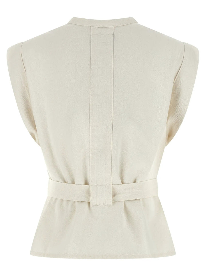 Lemaire White Cotton Sleeveless Jacket