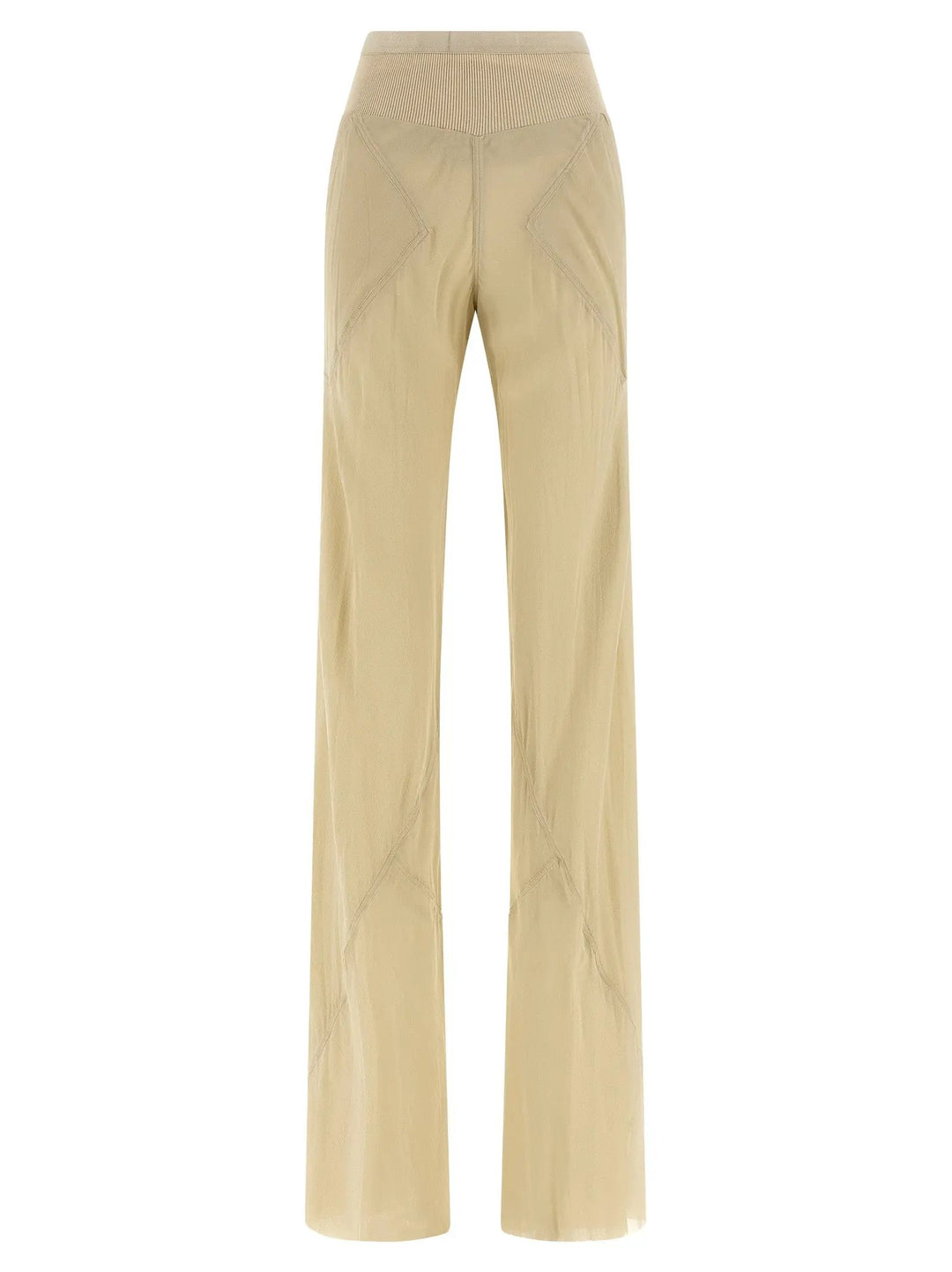 Rick Owens Beige Silk Flared Pants