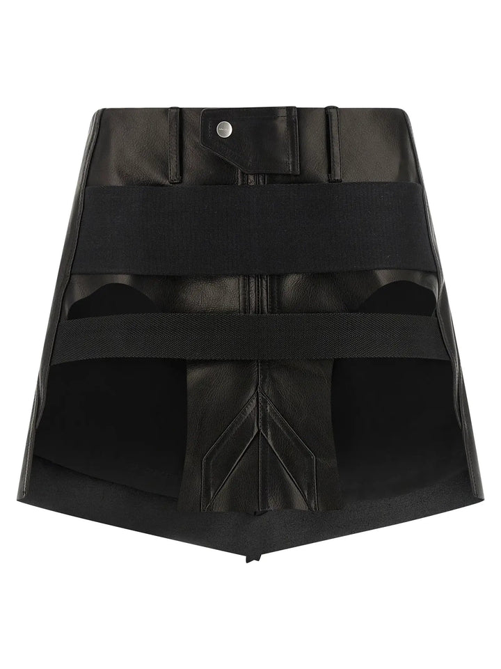Rick Owens Black Calfskin Long Skirt