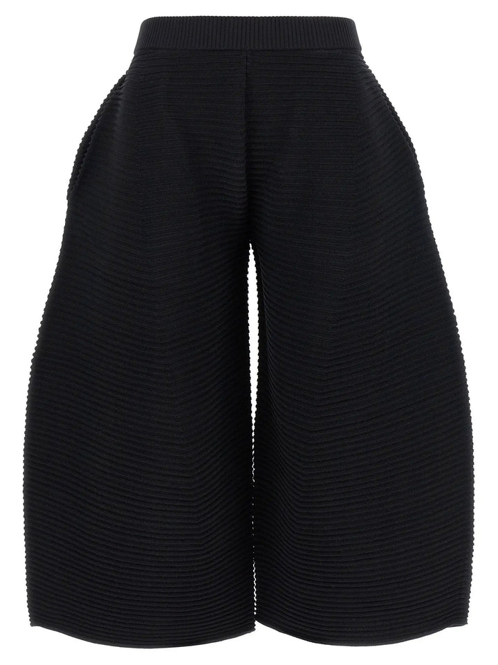 Issey Miyake Black Polyester Cropped Pants