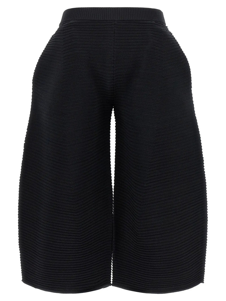 Issey Miyake Black Polyester Cropped Pants