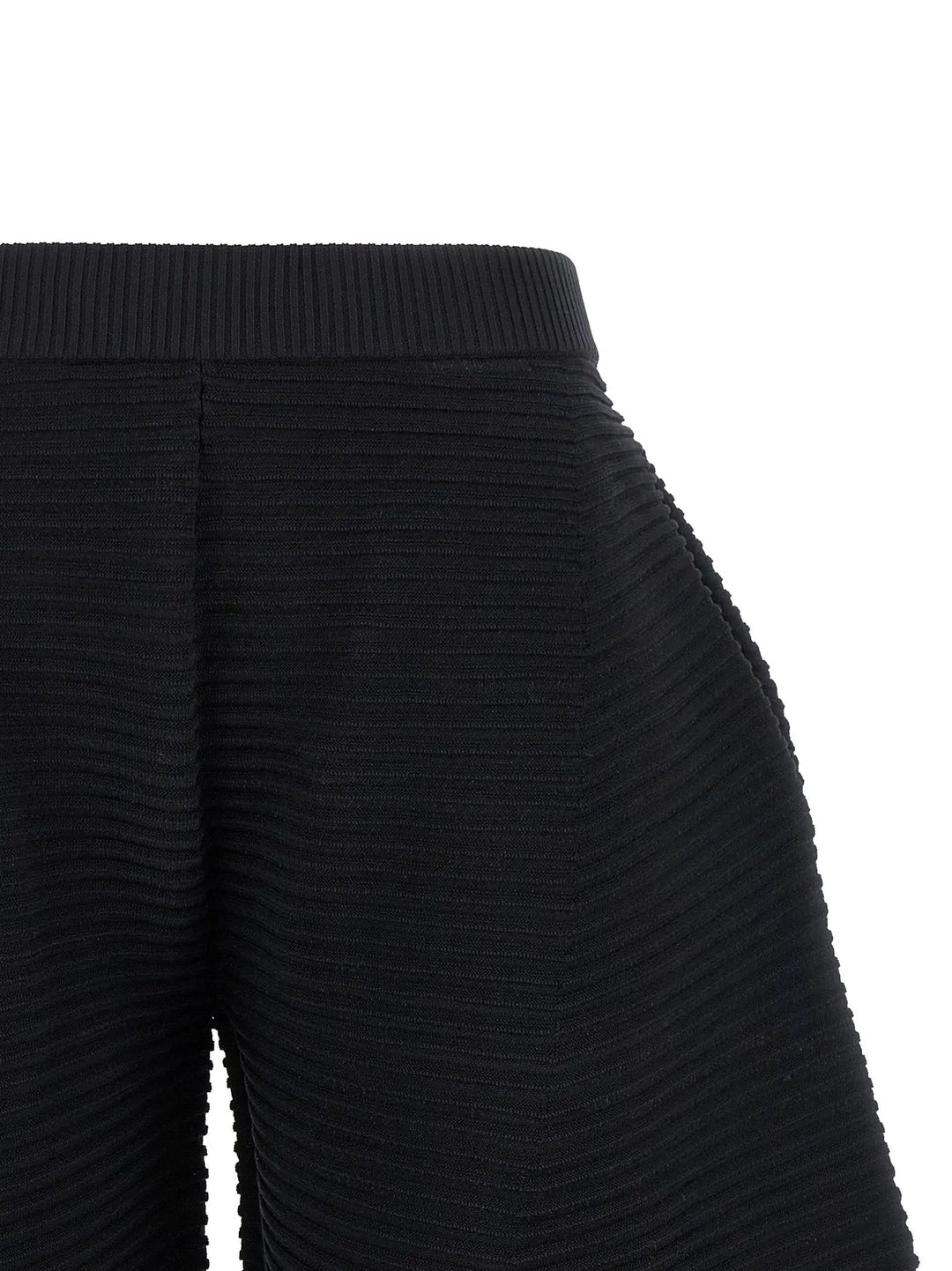 Issey Miyake Black Polyester Cropped Pants