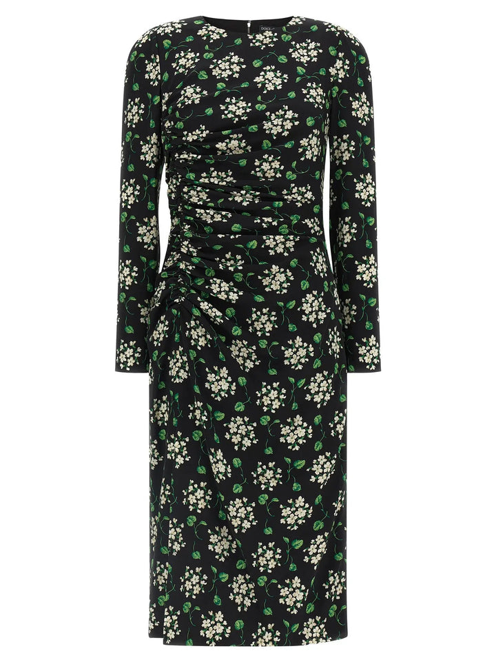 Dolce &amp; Gabbana Black Synthetic Midi Dress