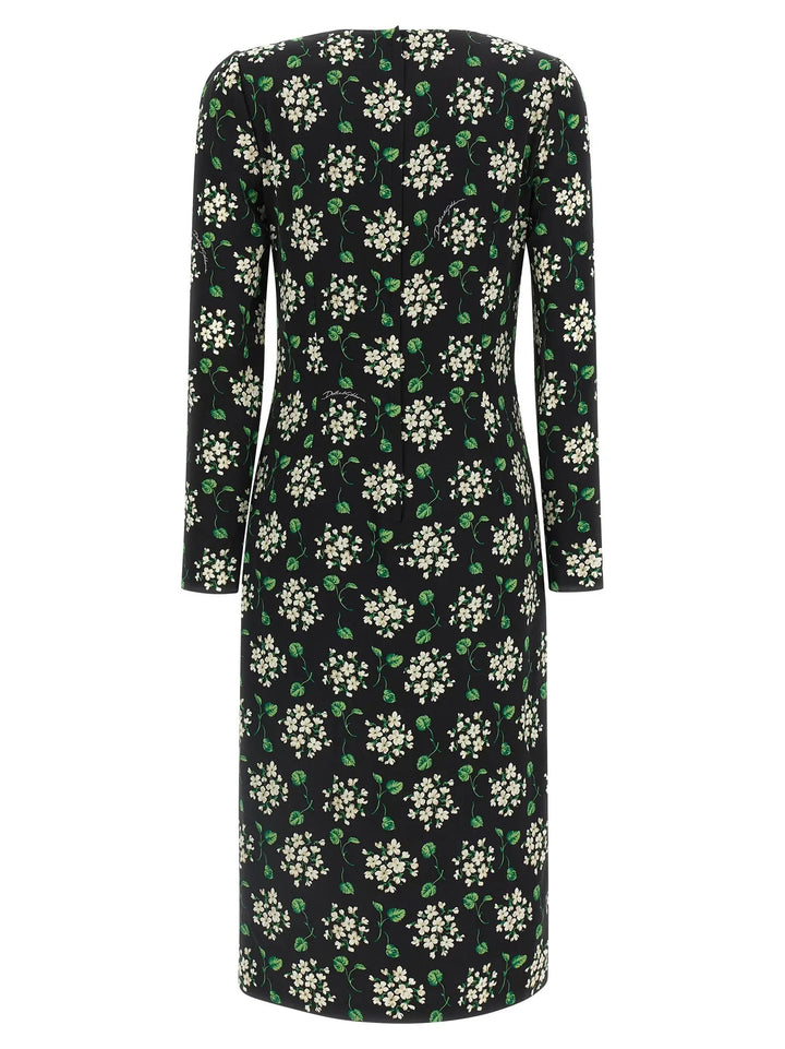 Dolce &amp; Gabbana Black Synthetic Midi Dress