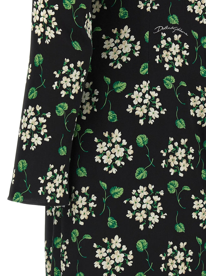 Dolce &amp; Gabbana Black Synthetic Midi Dress