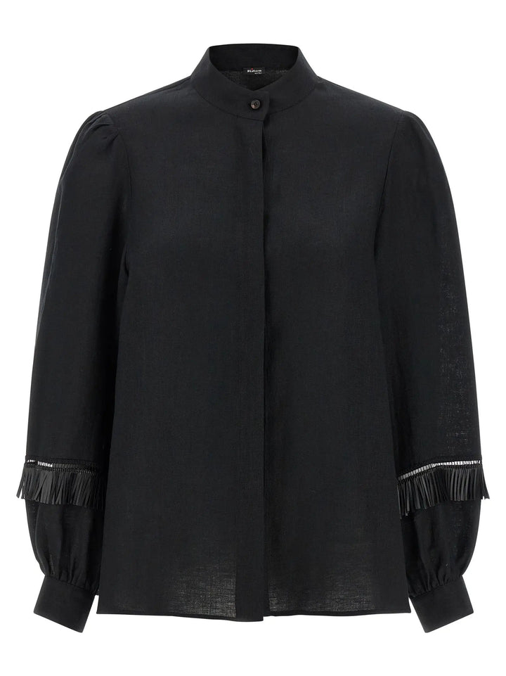 Kiton Black Linen Blouse