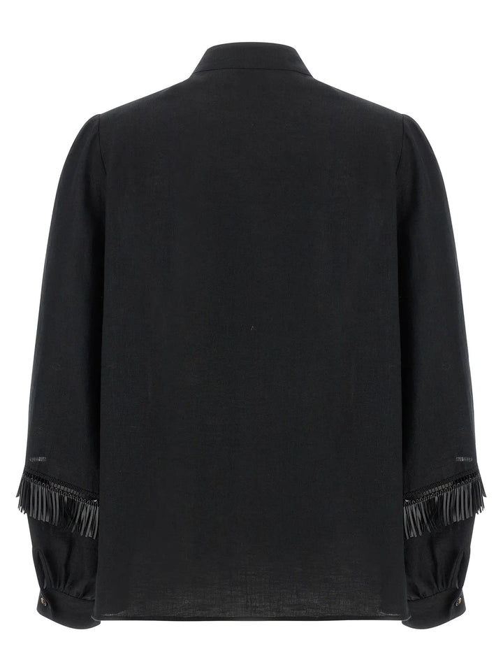 Kiton Black Linen Blouse
