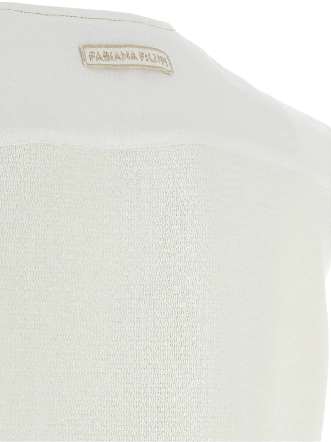 Fabiana Filippi White Cotton Sleeveless Jacket