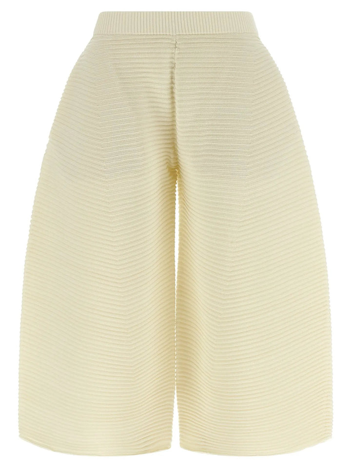 Issey Miyake White Polyester Cropped Pants