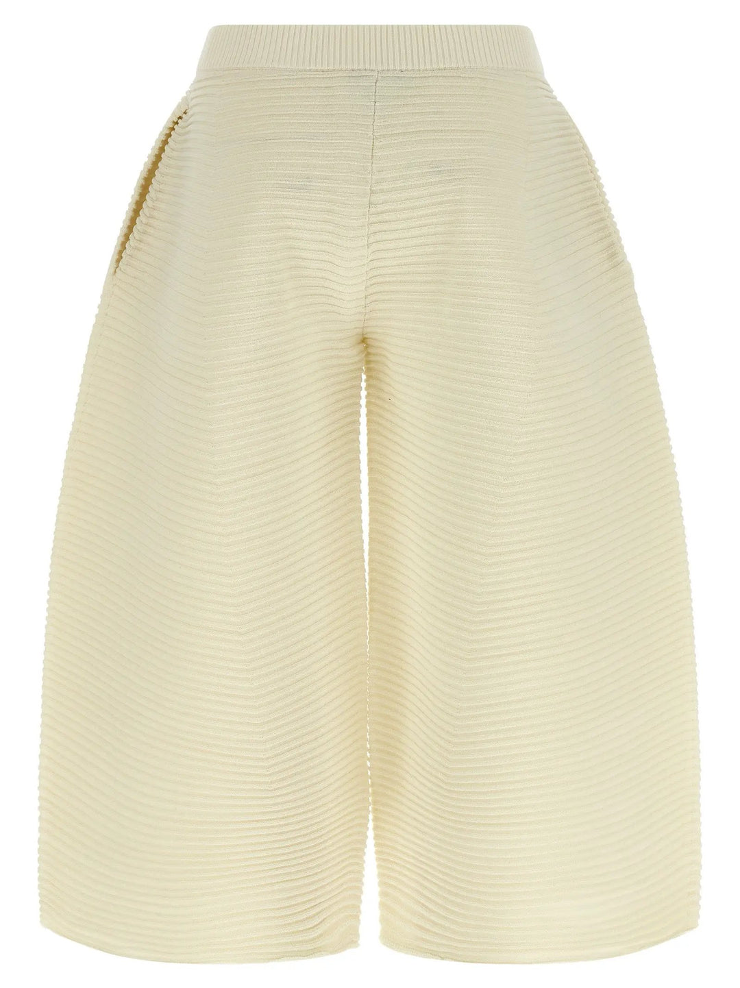 Issey Miyake White Polyester Cropped Pants