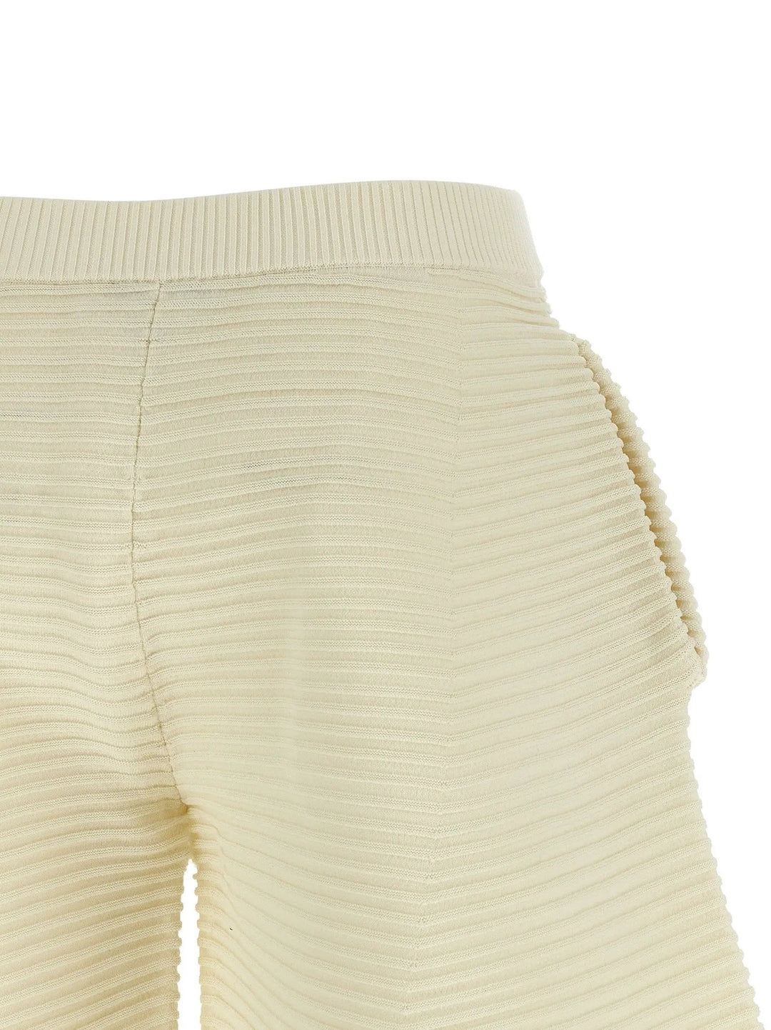 Issey Miyake White Polyester Cropped Pants