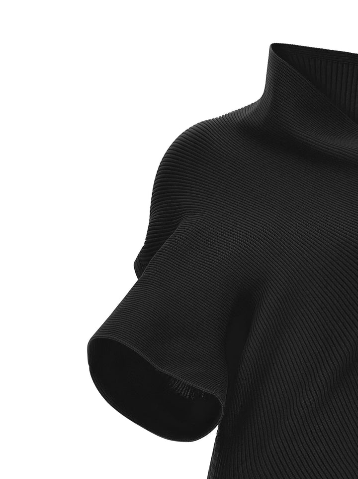 Issey Miyake Black Polyester Midi Dress
