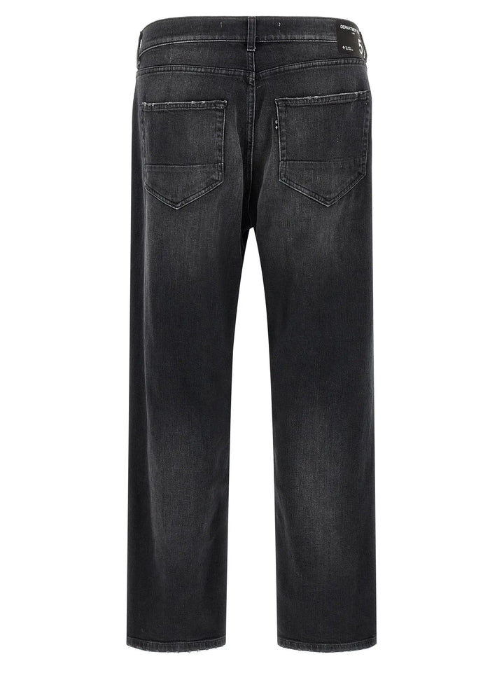 Department 5 Black Cotton Cropped Jeans