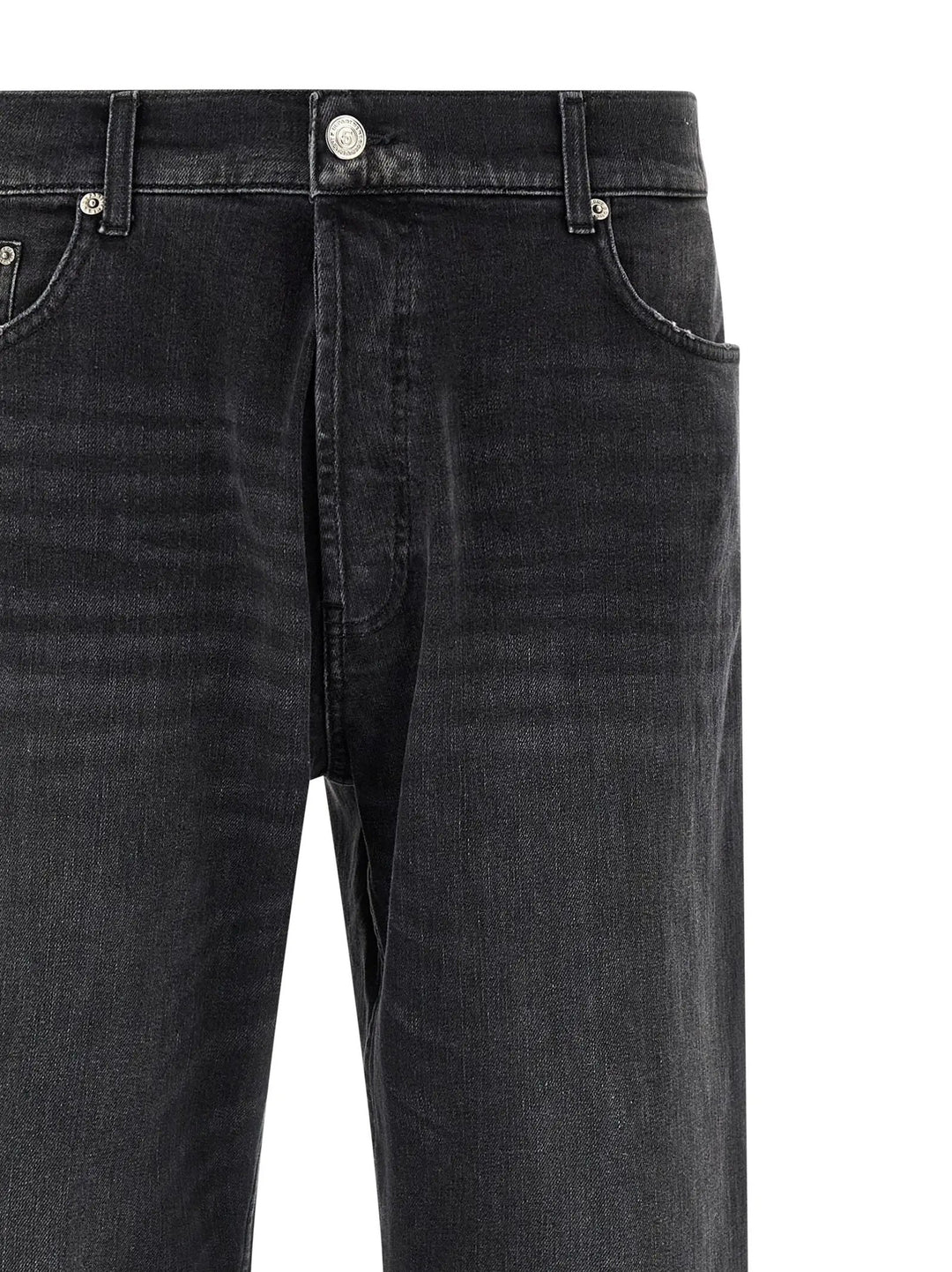 Department 5 Black Cotton Cropped Jeans
