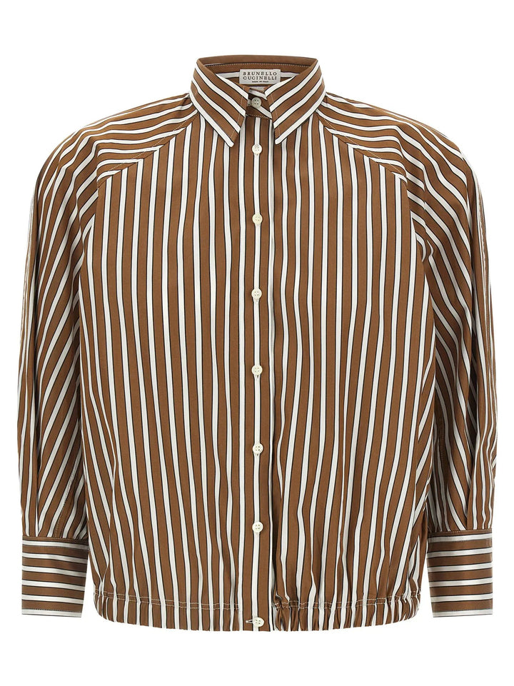 Brunello Cucinelli Brown Cotton Blouse