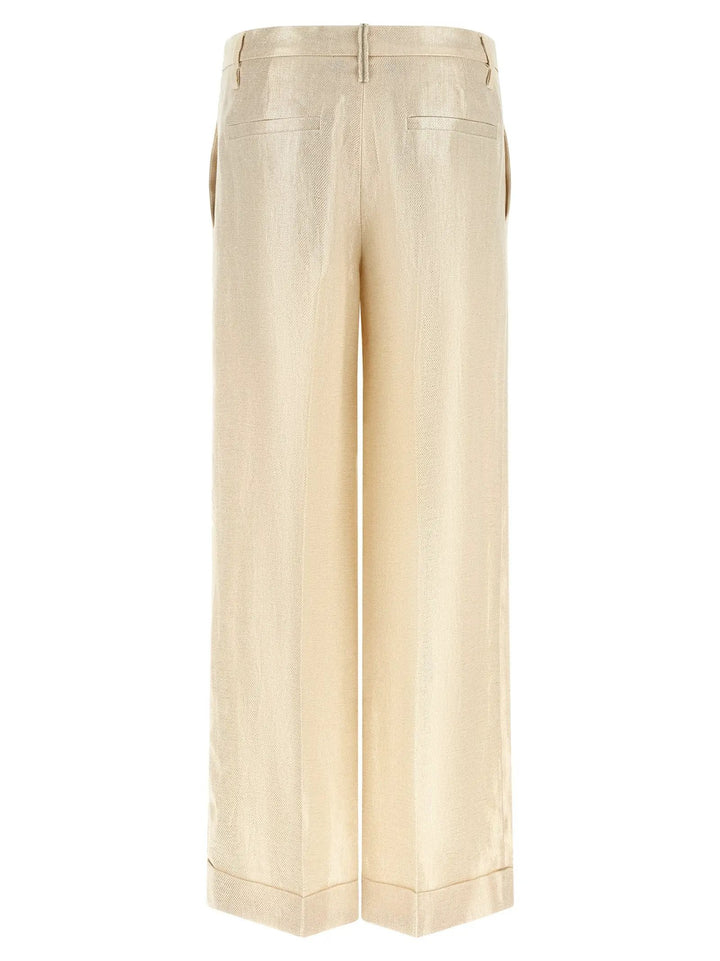 Brunello Cucinelli Gold Linen Casual Pants