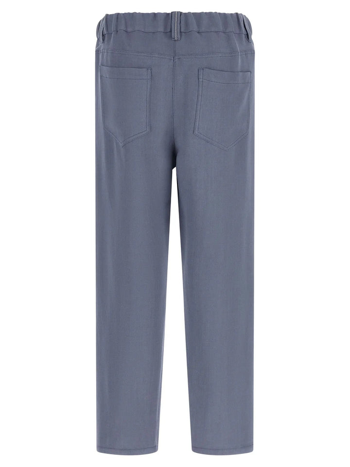 Brunello Cucinelli Blue Viscose Casual Pants