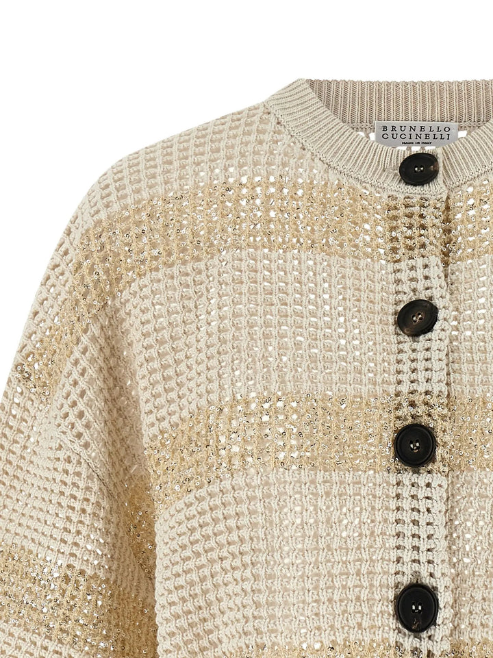 Brunello Cucinelli Beige Cotton Cardigan