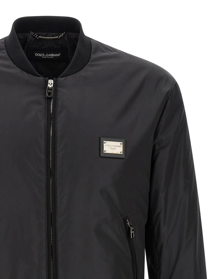 Dolce &amp; Gabbana Black Polyamide Bomber