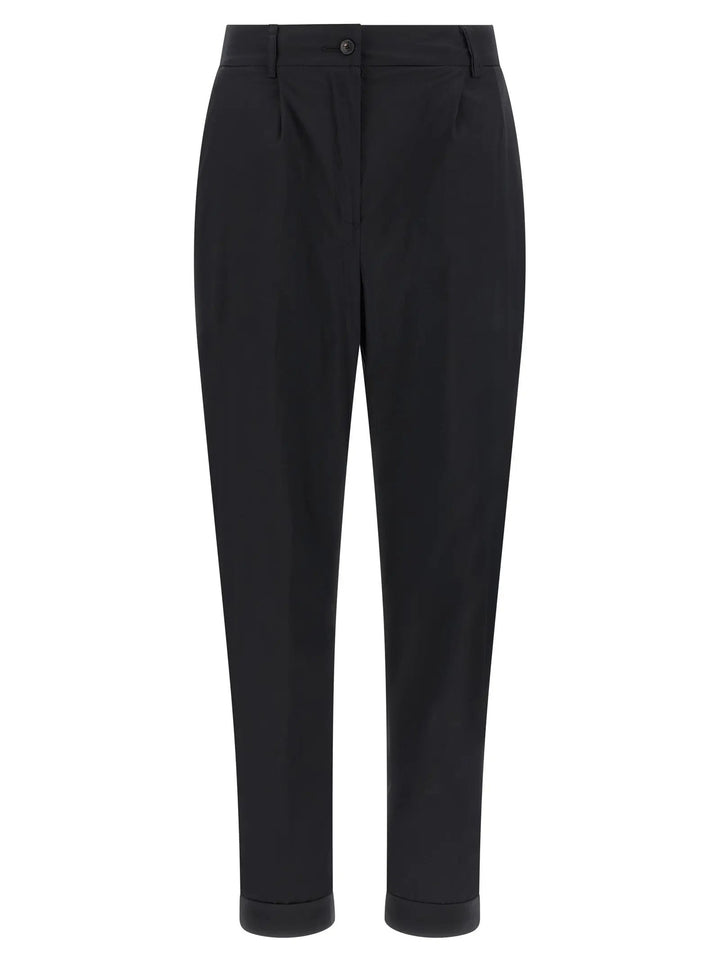 Kiton Black Cotton Casual Pants