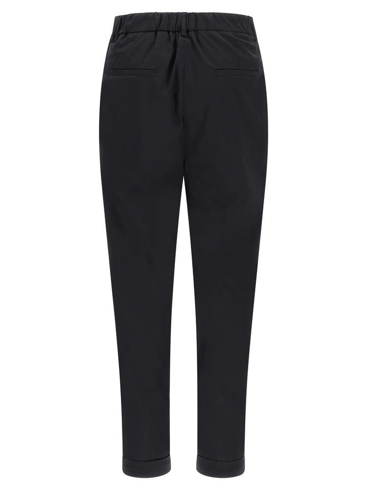 Kiton Black Cotton Casual Pants