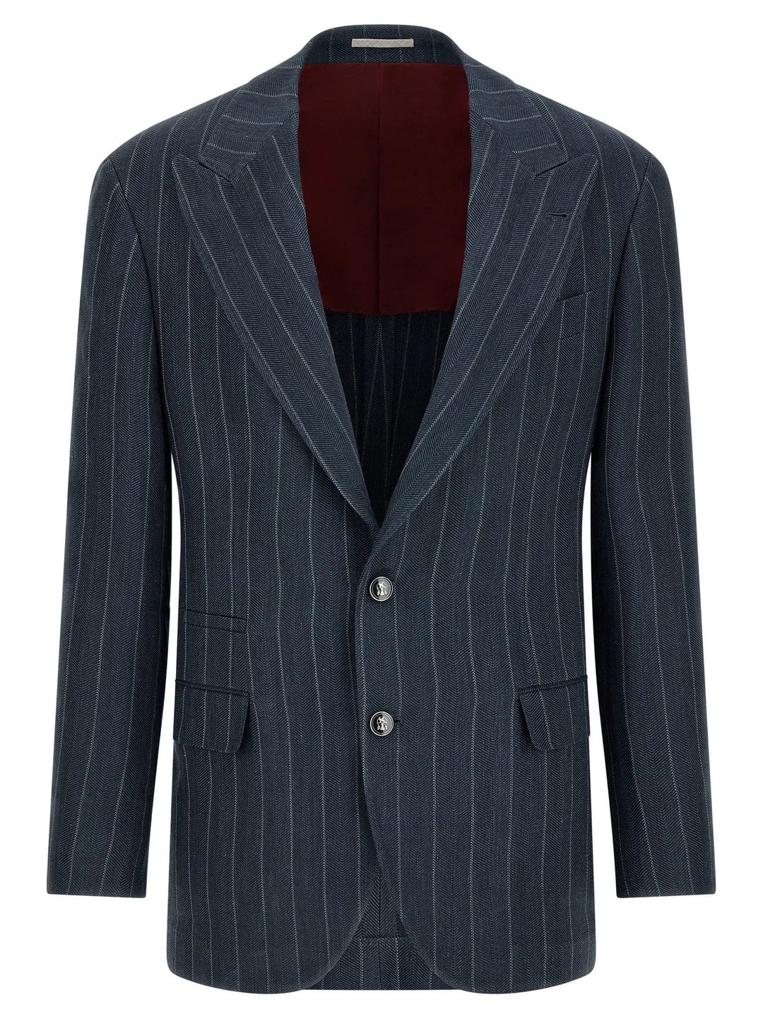 Brunello Cucinelli Blue Hemp Blazer