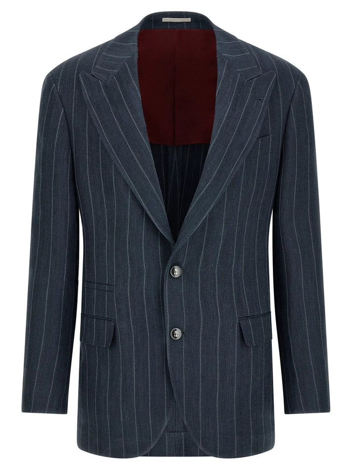 Brunello Cucinelli Blue Hemp Blazer