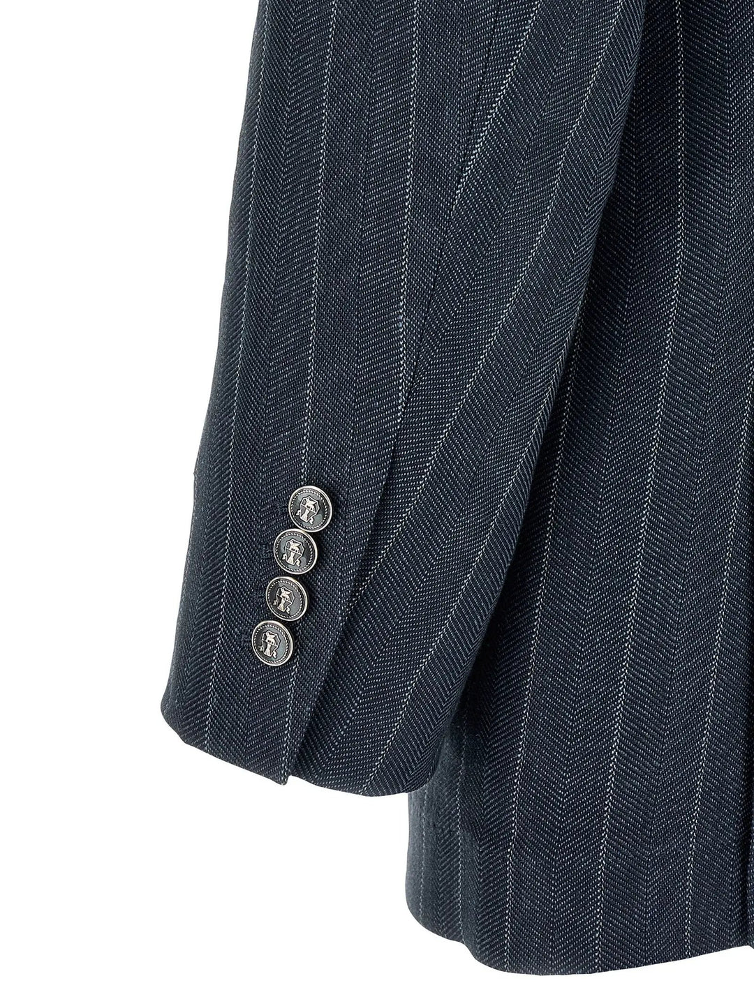Brunello Cucinelli Blue Hemp Blazer