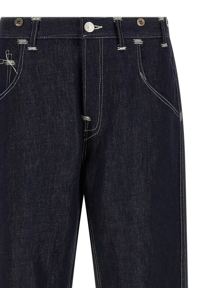 Junya Watanabe Blue Cotton Straight-Leg Jeans