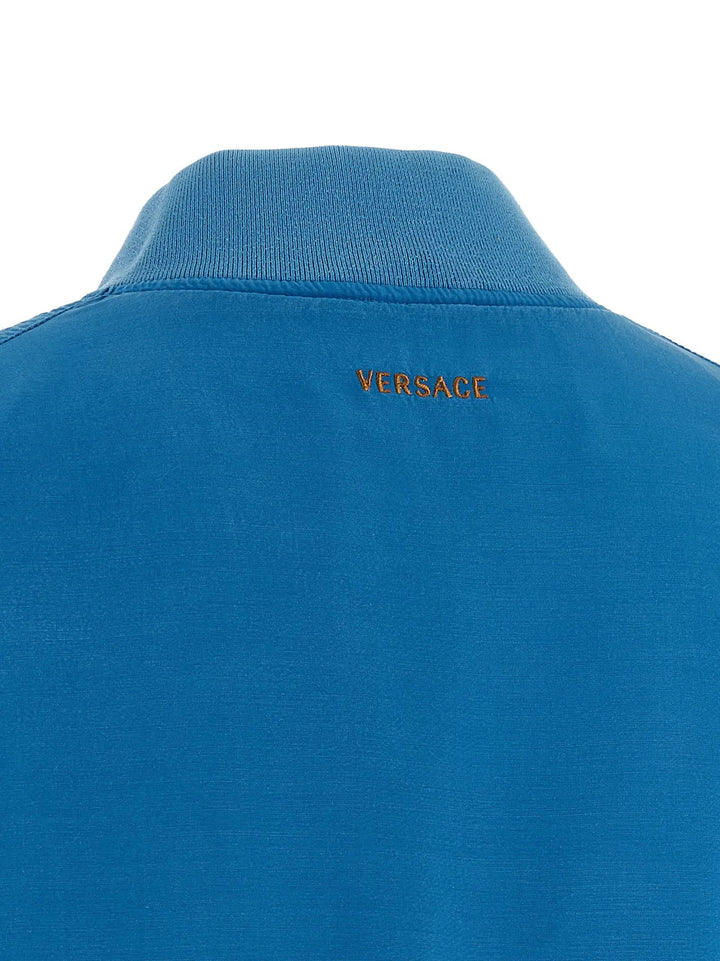 Versace Blue Silk Bomber