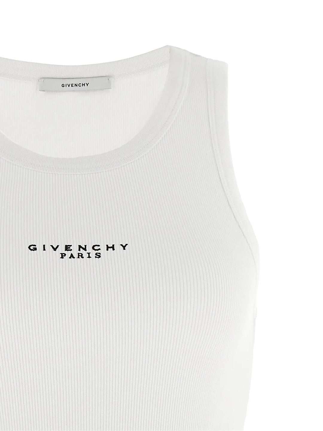 Givenchy White Cotton Sleeveles T-Shirt