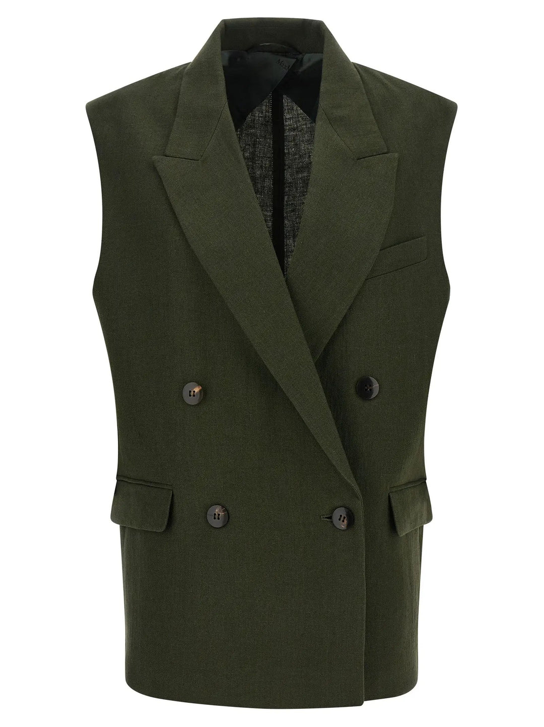Max Mara Bicolor Linen Sleeveless Jacket